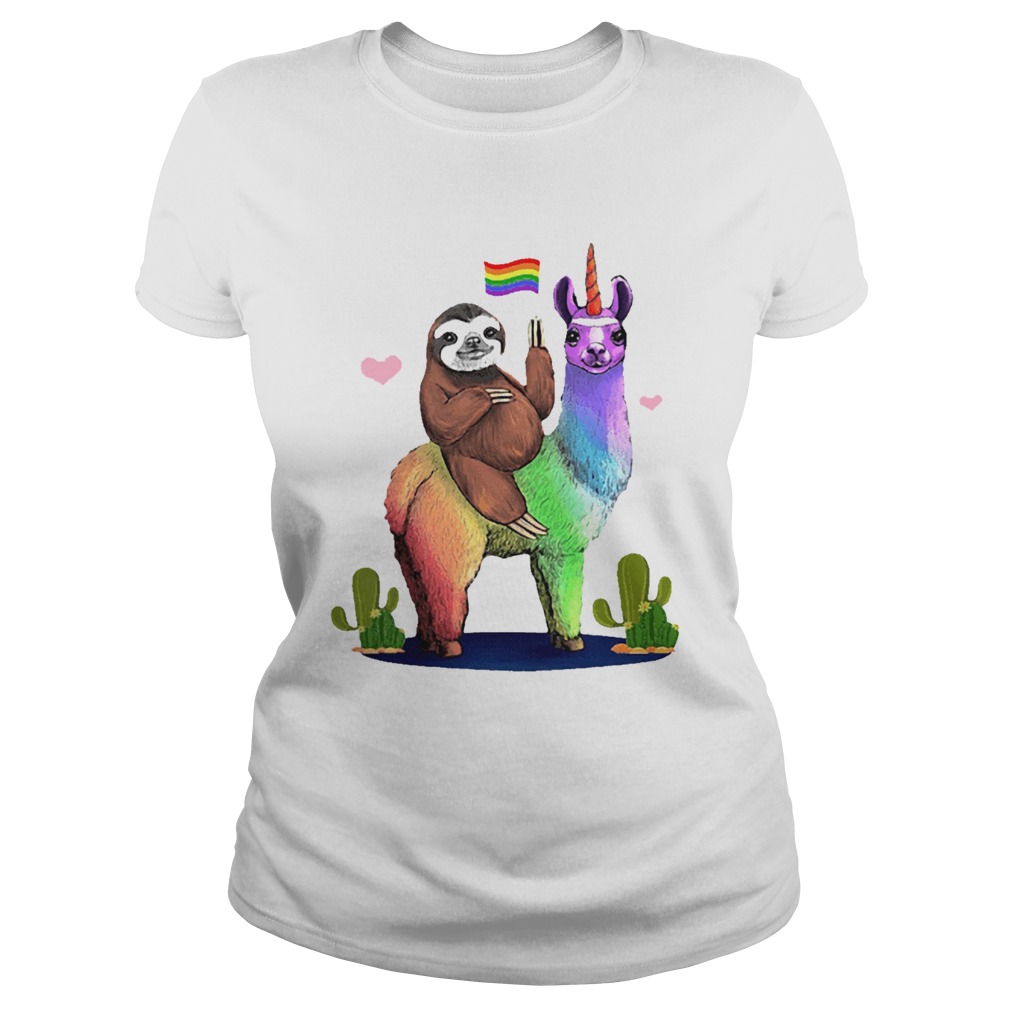 Sloth Riding Llama Lgbt Gay Lesbian Pride 2020 Classic Ladies