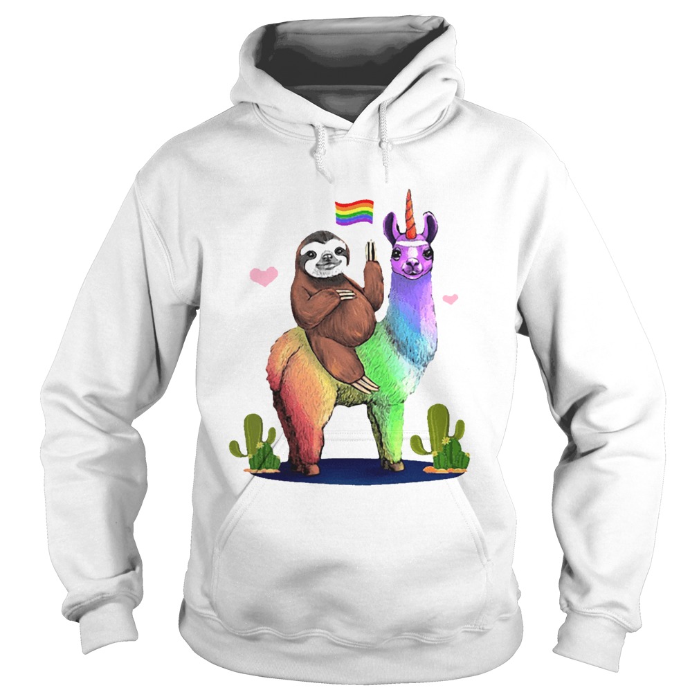 Sloth Riding Llama Lgbt Gay Lesbian Pride 2020 Hoodie