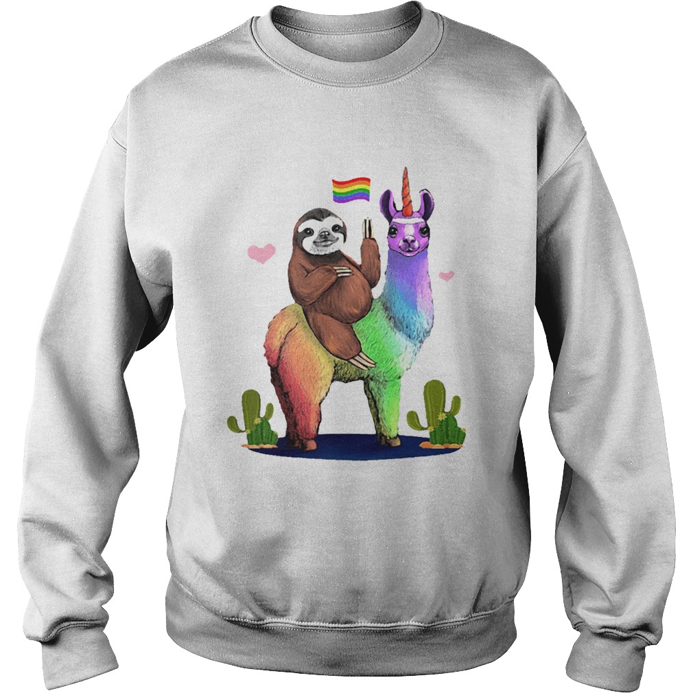 Sloth Riding Llama Lgbt Gay Lesbian Pride 2020 Sweatshirt