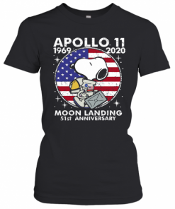 Snoopy Apollo 11 1969 2020 Moon Landing 51St Anniversary American Flag Independence Day Stars T-Shirt Classic Women's T-shirt