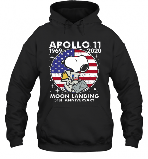 Snoopy Apollo 11 1969 2020 Moon Landing 51St Anniversary American Flag Independence Day Stars T-Shirt Unisex Hoodie