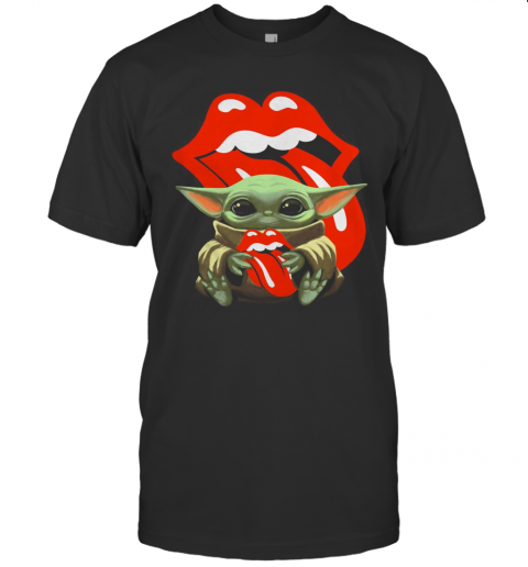 Star Wars Baby Yoda Hug The Rolling Stones In Pocket T-Shirt