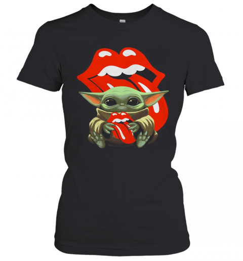 Star Wars Baby Yoda Hug The Rolling Stones In Pocket T-Shirt Classic Women's T-shirt