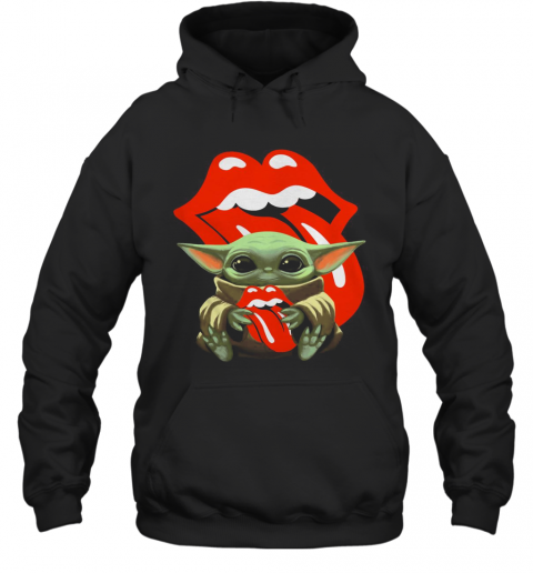 Star Wars Baby Yoda Hug The Rolling Stones In Pocket T-Shirt Unisex Hoodie