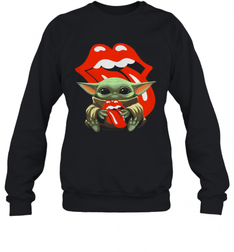 Star Wars Baby Yoda Hug The Rolling Stones In Pocket T-Shirt Unisex Sweatshirt