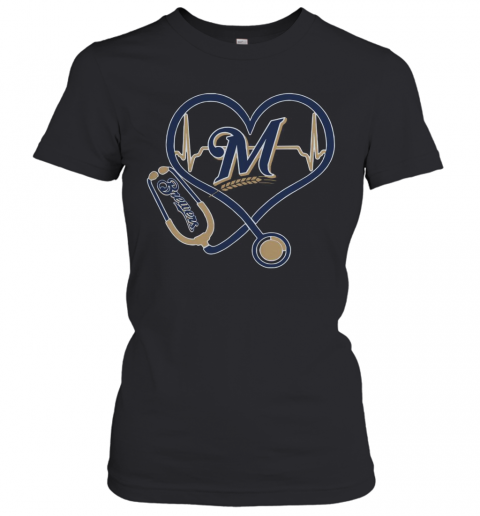 Stethoscope Milwaukee Brewers Nurses T-Shirt Classic Women's T-shirt