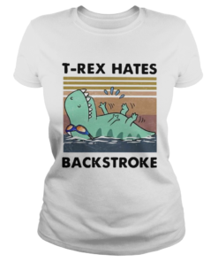 Swimming Dinosaur Trex Hates Backstroke Vintage  Classic Ladies