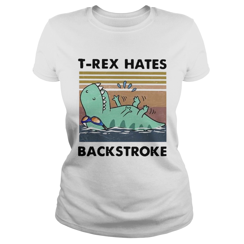 Swimming Dinosaur Trex Hates Backstroke Vintage Classic Ladies