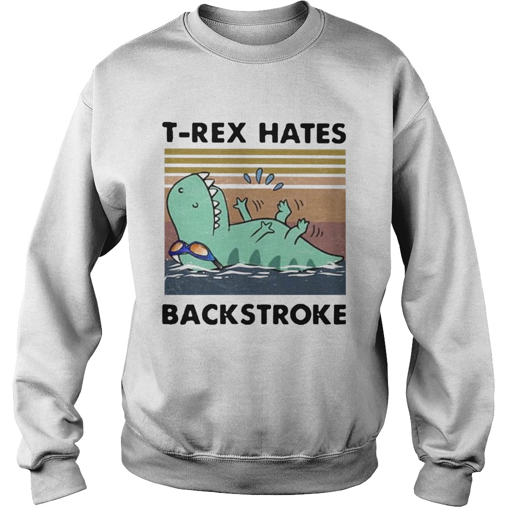 Swimming Dinosaur Trex Hates Backstroke Vintage Sweatshirt