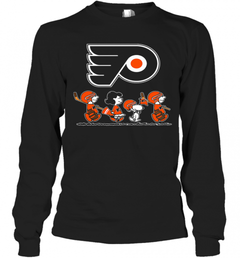 The Peanuts Philadelphia Flyers Hockey Logo T-Shirt Long Sleeved T-shirt 