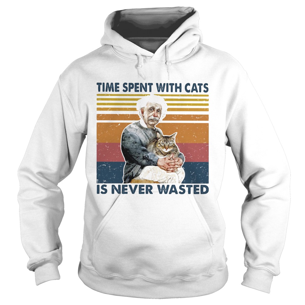 Time spent with cats is never wasted vintage retro Hoodie