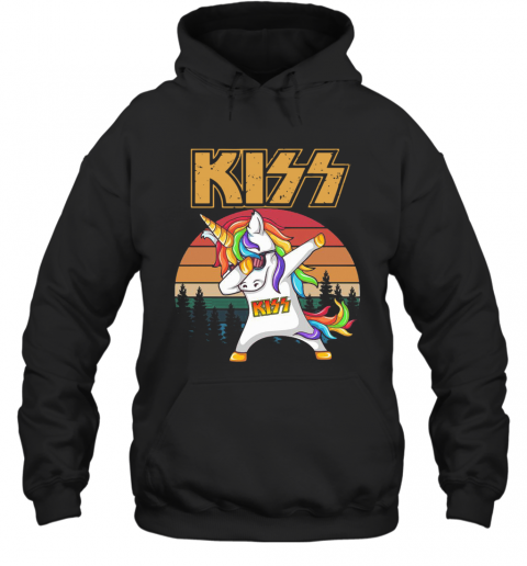 Unicorn Dabbing Kiss Vintage T-Shirt Unisex Hoodie