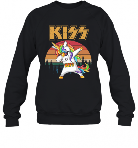 Unicorn Dabbing Kiss Vintage T-Shirt Unisex Sweatshirt