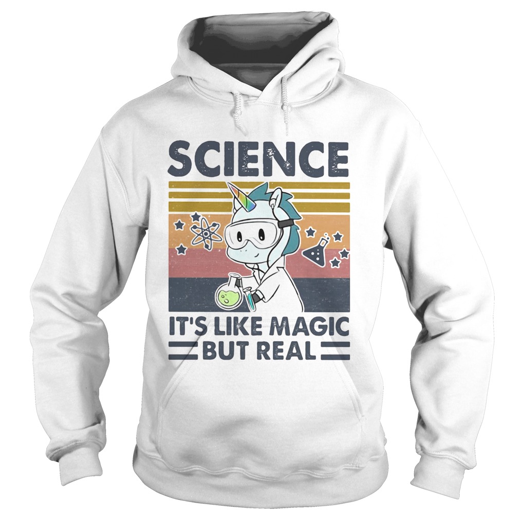 Unicorn science its like magic but real vintage retro Hoodie