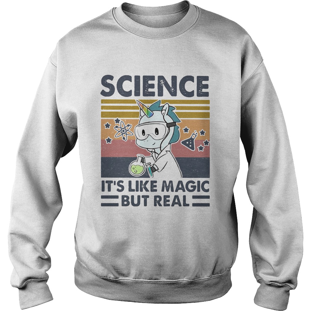 Unicorn science its like magic but real vintage retro Sweatshirt