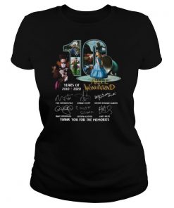 10 years of 2010 2020 alice in wonderland thank you for the memories signatures shirt