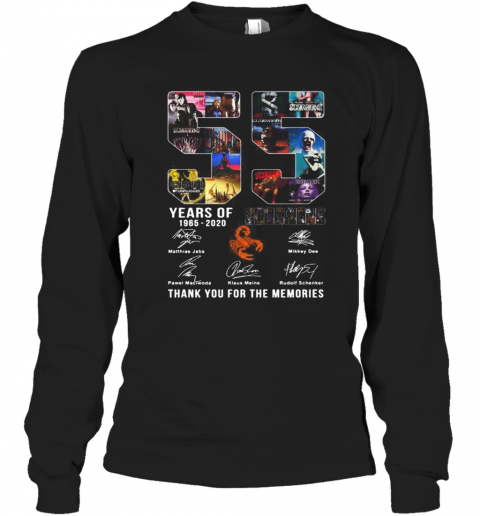 55 Years Of 1965 2020 Scorpions Thank You For The Memories Signatures T-Shirt Long Sleeved T-shirt 