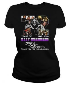 72 years of 1948 2020 ozzy osbourne thank you for the memories signature shirt