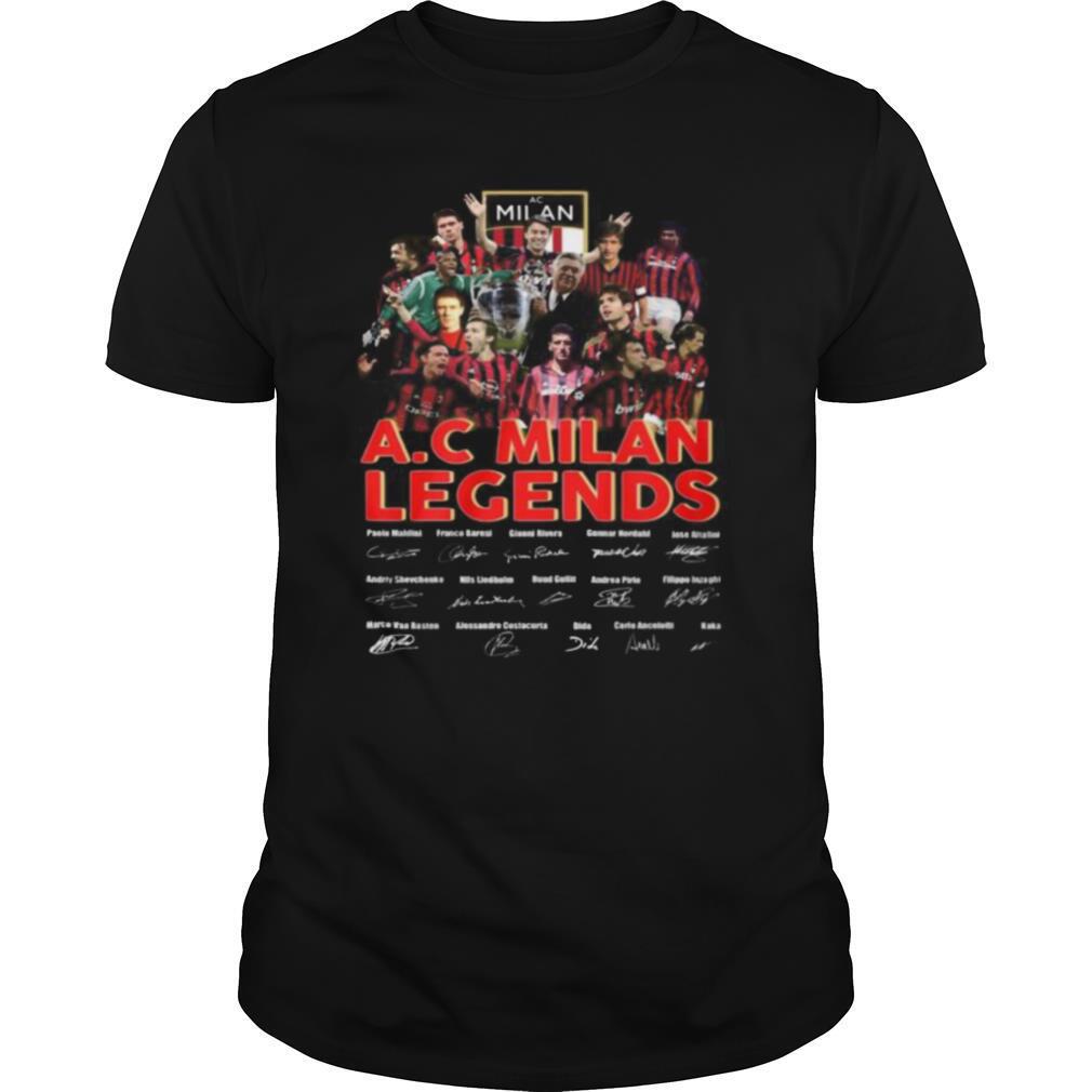 A.c milan legends soccer players signatures shirt