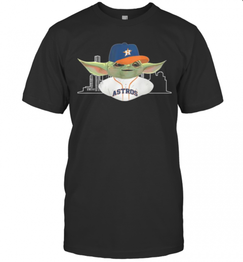 Baby Yoda Houston Astros Baseball Player T-Shirt