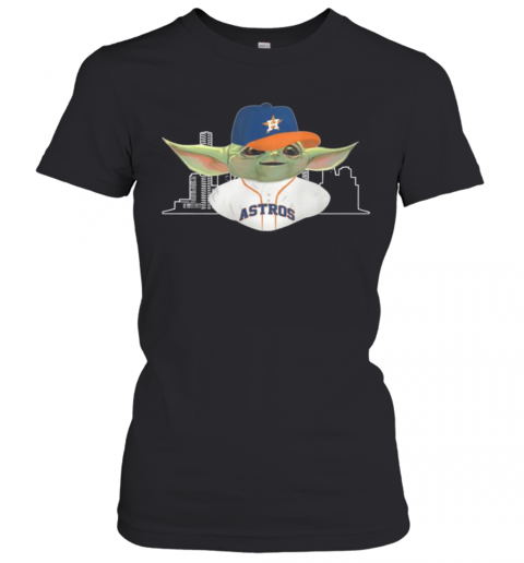 Baby Yoda Houston Astros Baseball Player T-Shirt Classic Women's T-shirt