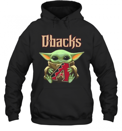 Baby Yoda Hug Arizona Diamondbacks Logo T-Shirt Unisex Hoodie