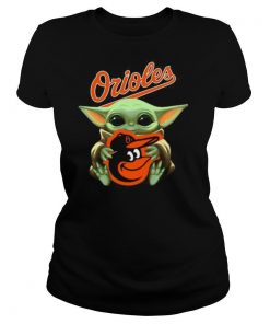 Baby Yoda Hug Baltimore Orioles Logo