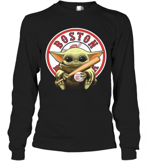 Baby Yoda Hug Boston Red Sox Baseball T-Shirt Long Sleeved T-shirt 