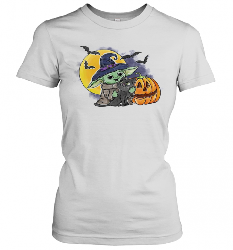 Baby Yoda Hug Cat Halloween T-Shirt Classic Women's T-shirt