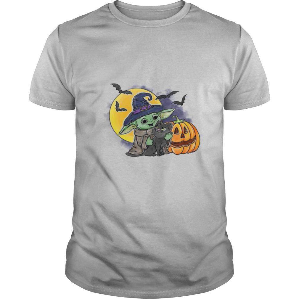 Baby Yoda Hug Cat Halloween shirt