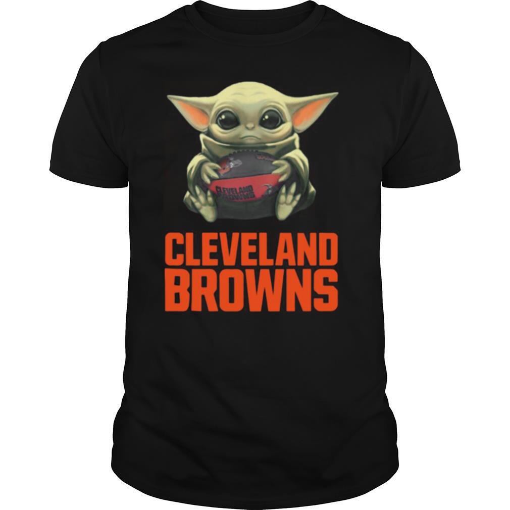 Baby Yoda Hug Cleveland Browns Logo