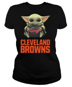 Baby Yoda Hug Cleveland Browns Logo