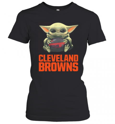 Baby Yoda Hug Cleveland Browns Logo T-Shirt Classic Women's T-shirt