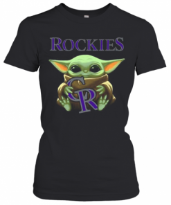 Baby Yoda Hug Colorado Rockies Logo T-Shirt Classic Women's T-shirt