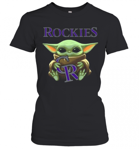 Baby Yoda Hug Colorado Rockies Logo T-Shirt Classic Women's T-shirt