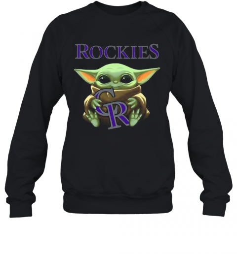 Baby Yoda Hug Colorado Rockies Logo T-Shirt Unisex Sweatshirt