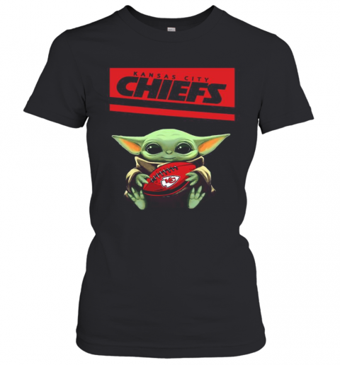 Baby Yoda Hug Kansas City Chiefs Football Logo T-Shirt Classic Women's T-shirt