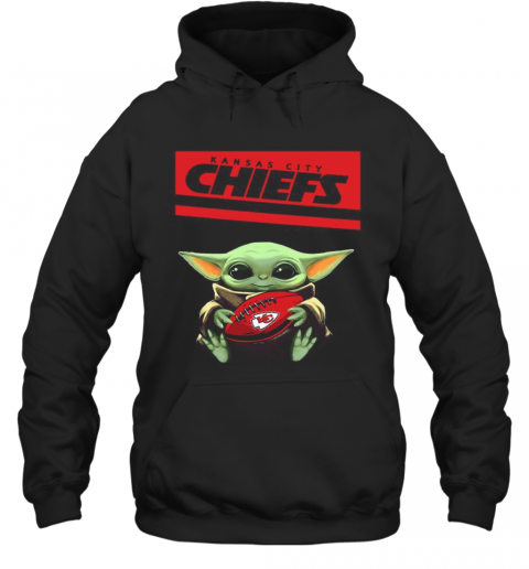 Baby Yoda Hug Kansas City Chiefs Football Logo T-Shirt Unisex Hoodie