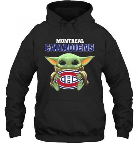 Baby Yoda Hug Montreal Canadiens Logo T-Shirt Unisex Hoodie