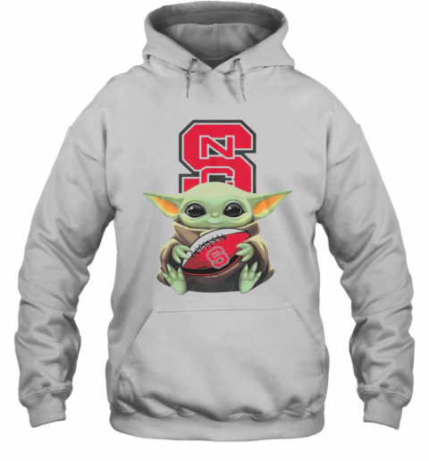 Baby Yoda Hug North Carolina State Football T-Shirt Unisex Hoodie