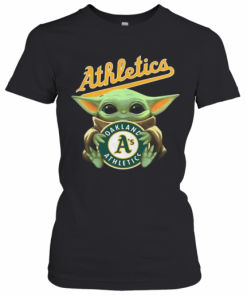 Baby Yoda Hug Oakland Athletics Baseball T-Shirt Classic Women's T-shirt