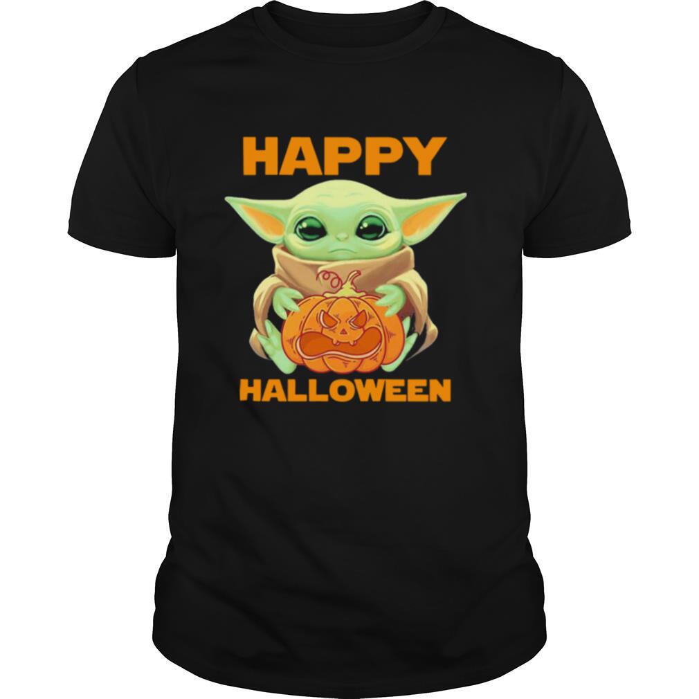 Baby Yoda Hug Pumpkin Happy Halloween