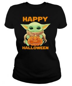 Baby Yoda Hug Pumpkin Happy Halloween