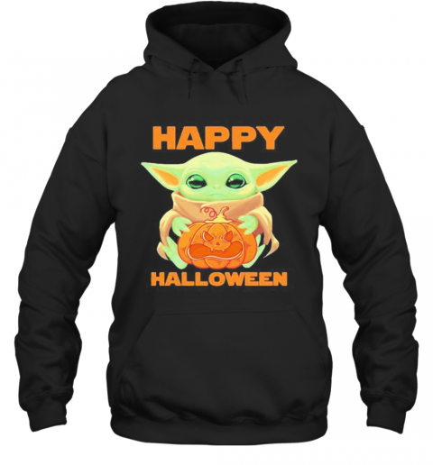 Baby Yoda Hug Pumpkin Happy Halloween T-Shirt Unisex Hoodie