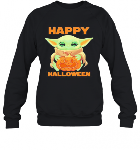 Baby Yoda Hug Pumpkin Happy Halloween T-Shirt Unisex Sweatshirt