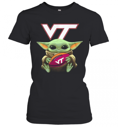 Baby Yoda Hug Virginia Tech Football T-Shirt Classic Women's T-shirt