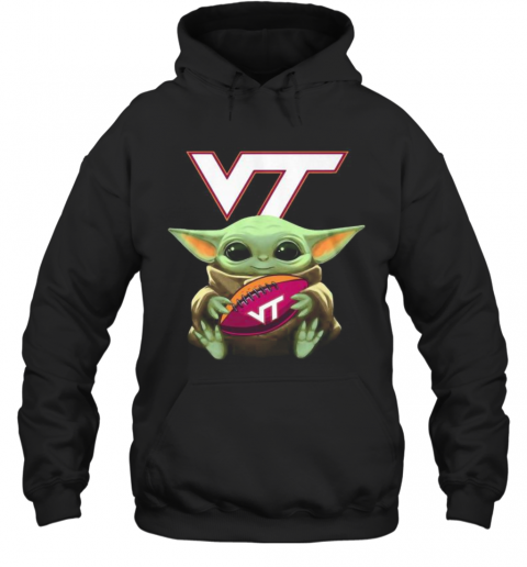 Baby Yoda Hug Virginia Tech Football T-Shirt Unisex Hoodie