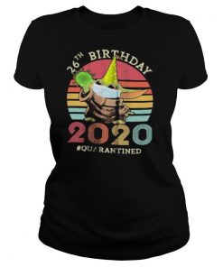 Baby yoda 26th birthday 2020 quarantined vintage retro shirt