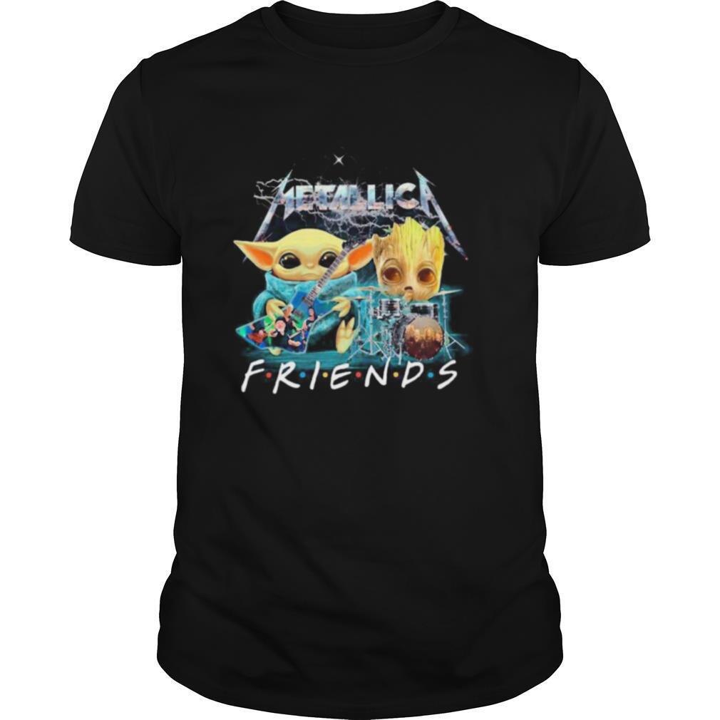 Baby yoda and baby groot metallica friends shirt