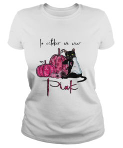 Black Cat In October We Wear Pink  Classic Ladies